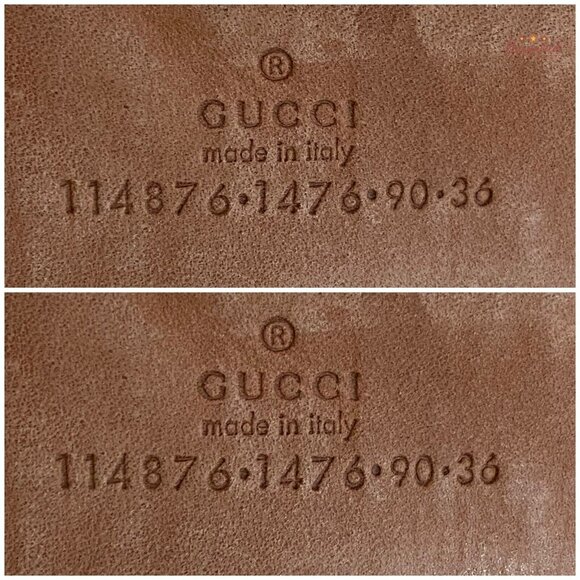 Auth Gucci Silver Monogram Canvas Leather Gold Interlocking G Buckle Belt 90/36 main image 5